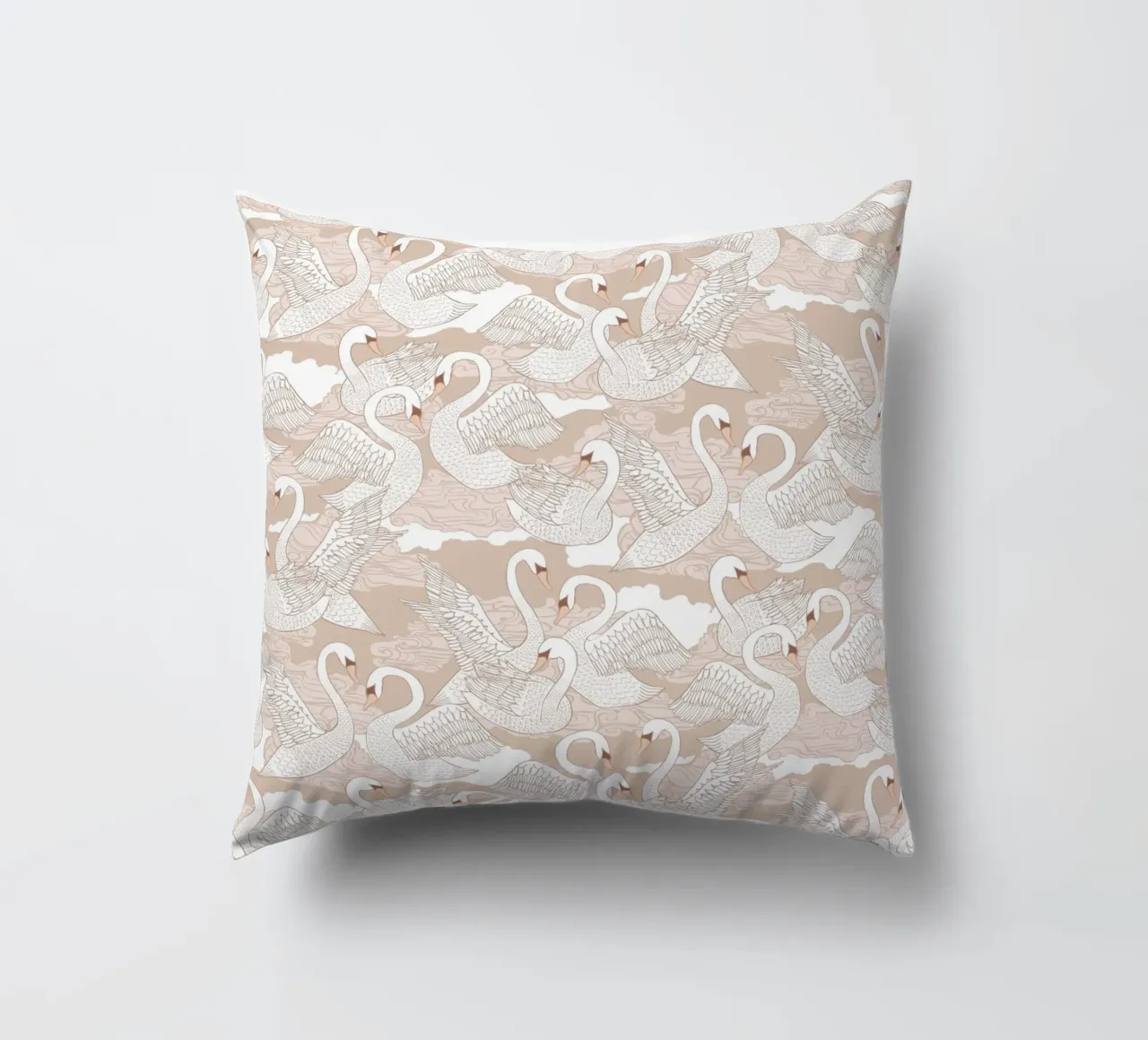 Cecilia Mok - Cigni di cotone cuscino da The Artcircle