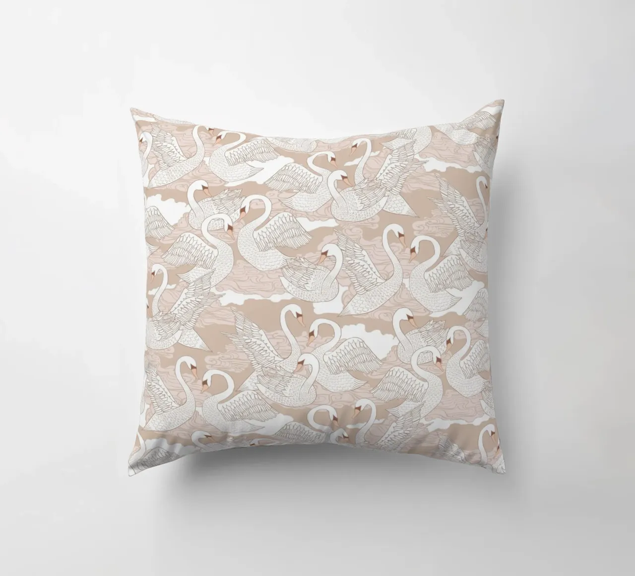 Cecilia Mok - Cigni di cotone cuscino da The Artcircle