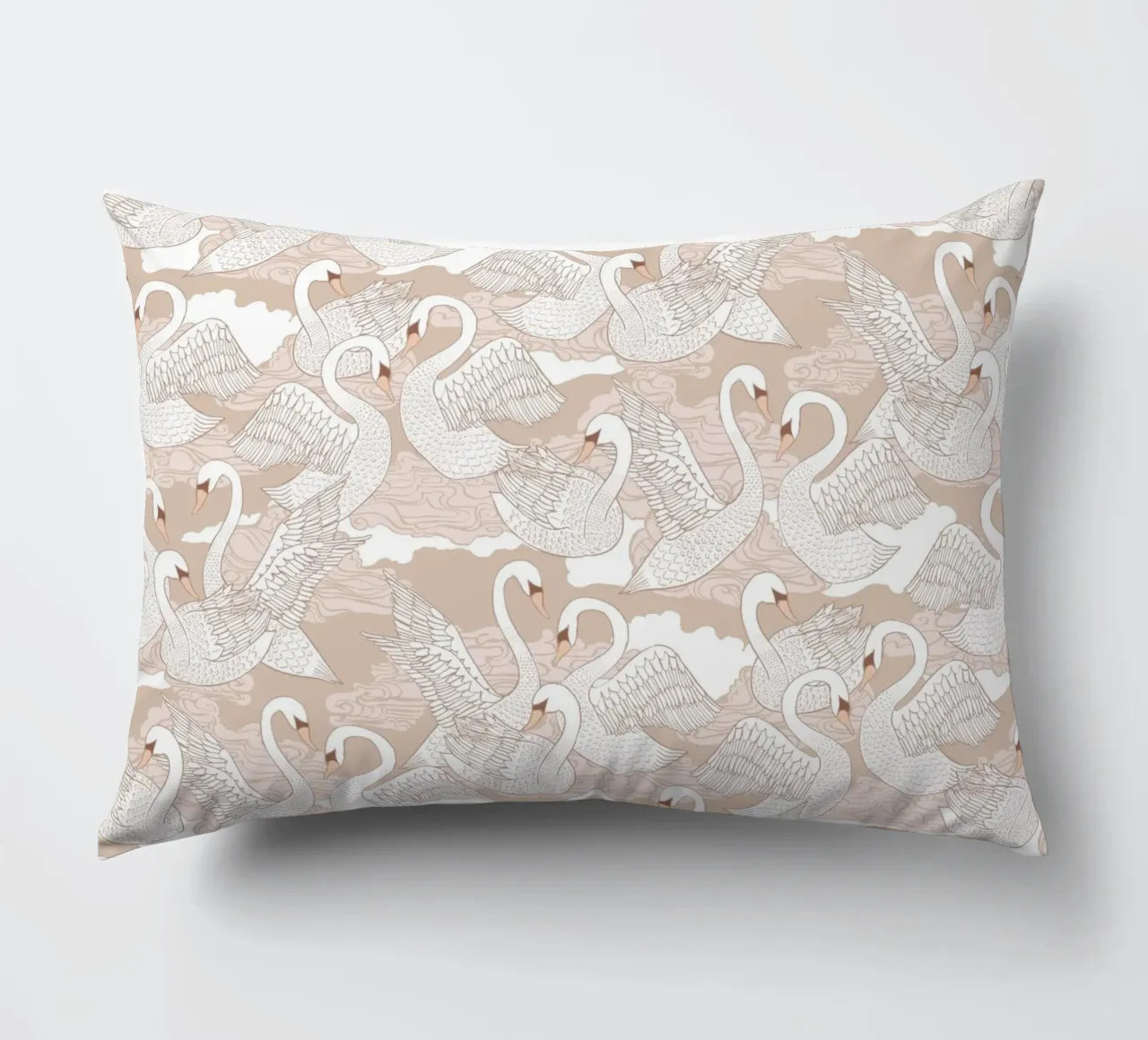 Cecilia Mok - Cigni di cotone cuscino da The Artcircle