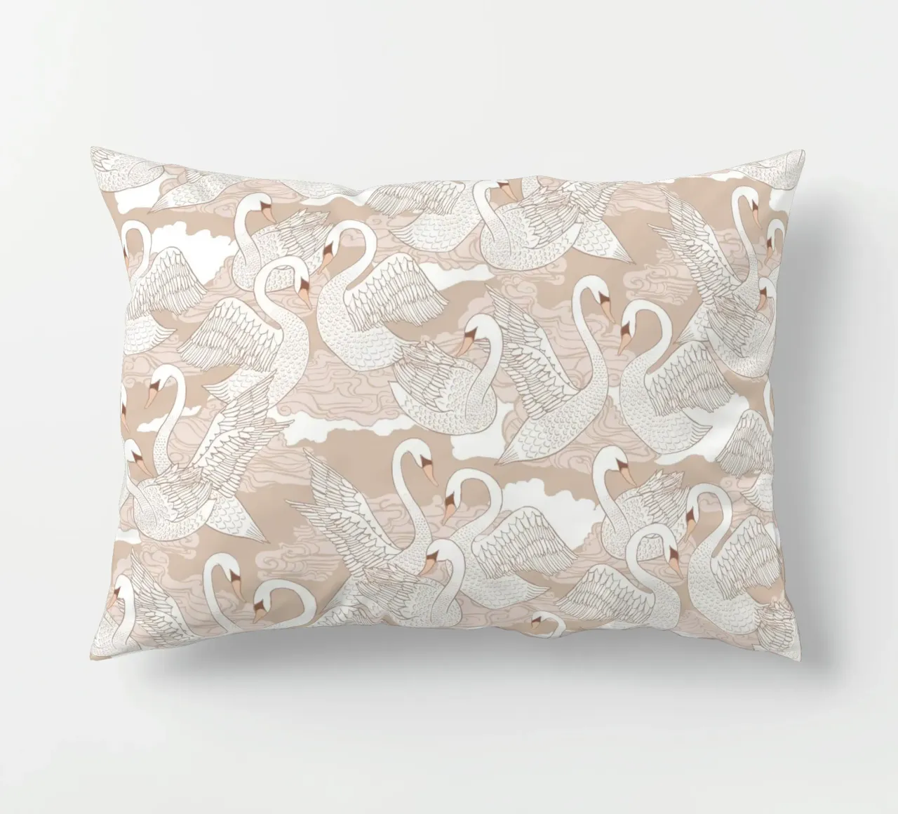 Cecilia Mok - Cigni di cotone cuscino da The Artcircle