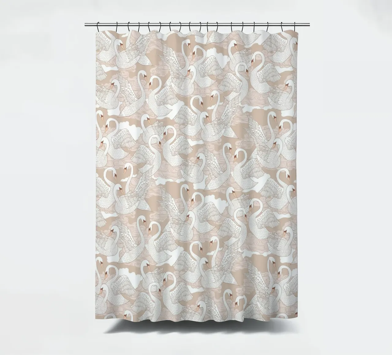 Cecilia Mok - Cigni di cotone tenda da doccia da The Artcircle