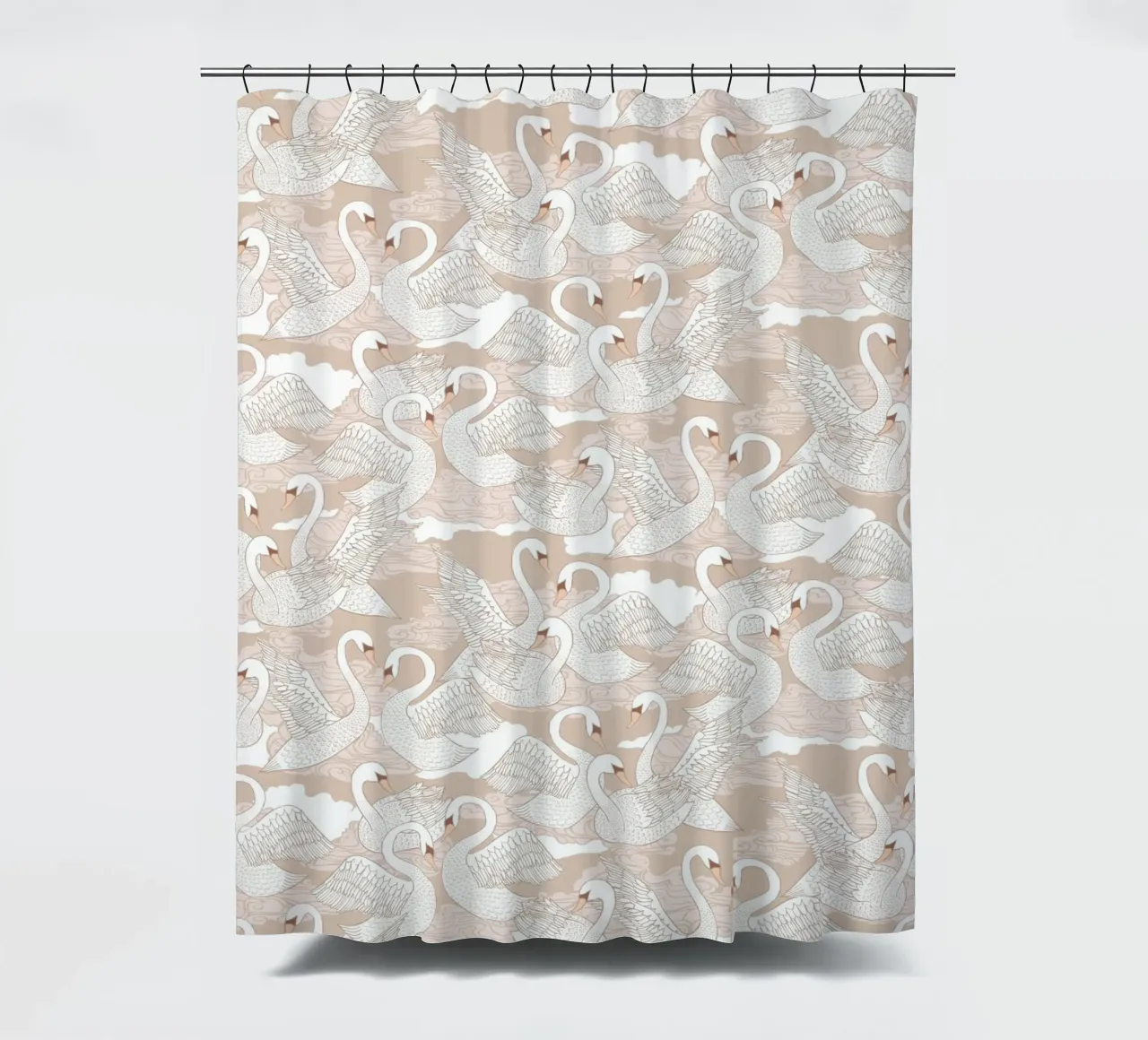 Cecilia Mok - Cigni di cotone tenda da doccia da The Artcircle