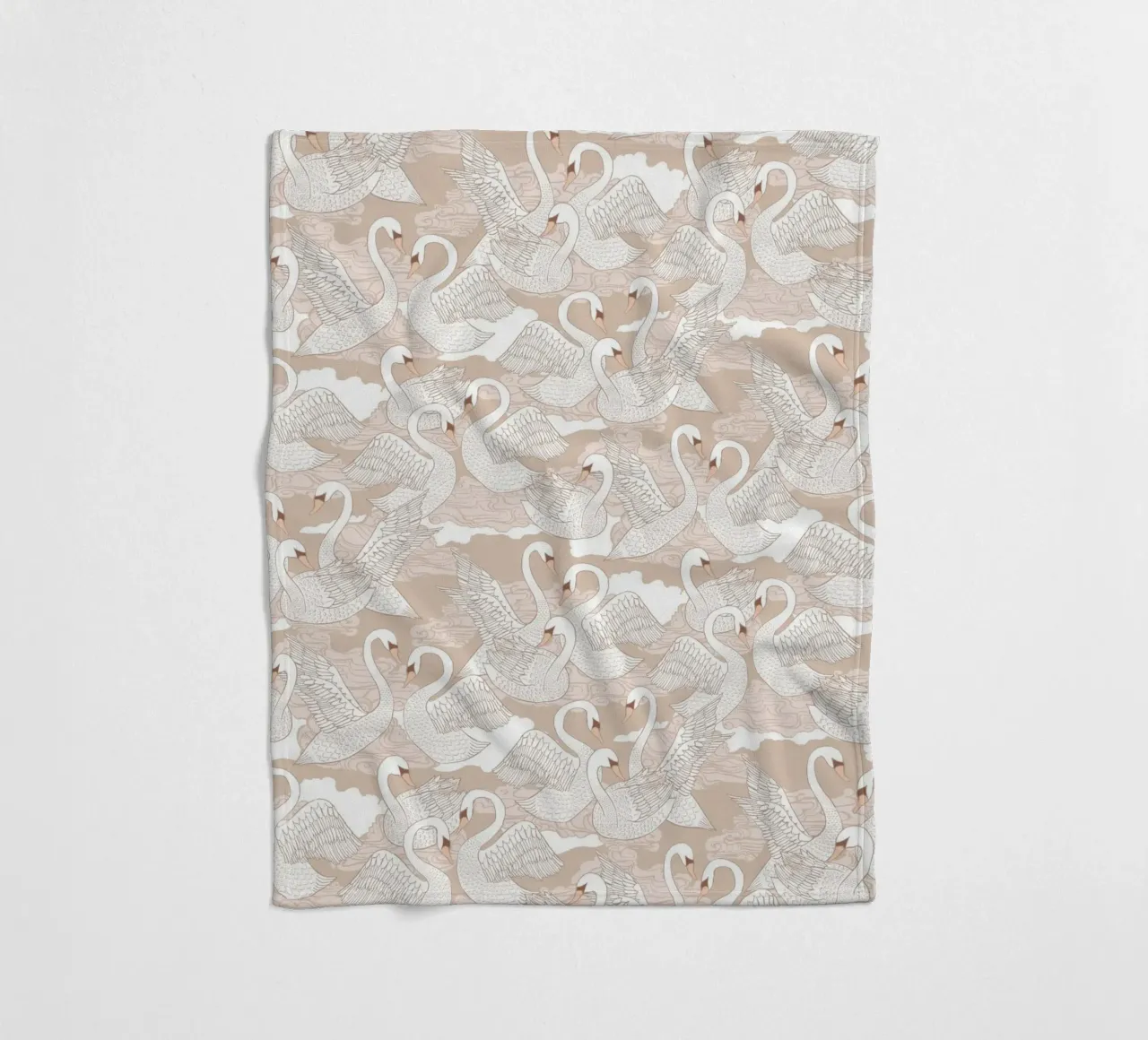 Cecilia Mok - Cigni di cotone coperta in pile da The Artcircle