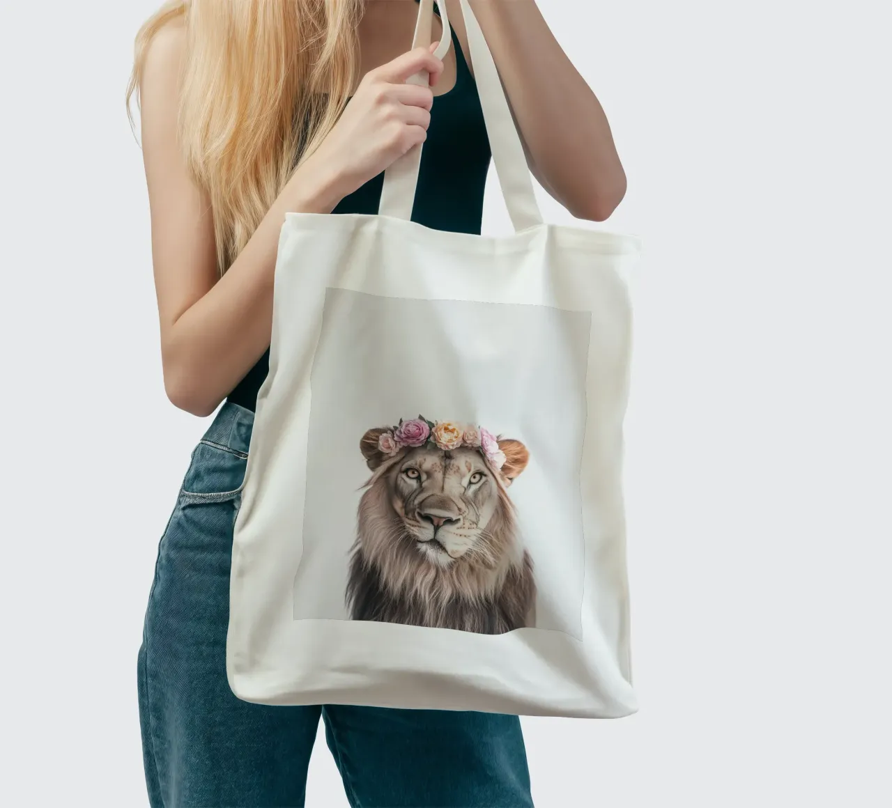 Simba simpatico leone borsa in juta da Carinaprint