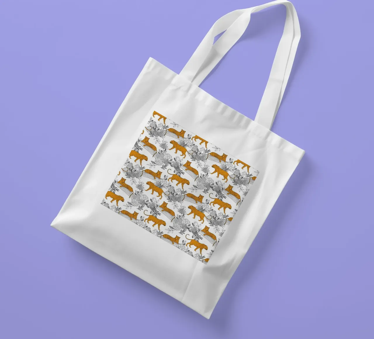 Cecilia Mok - Serengeti Leopard White borsa in juta da The Artcircle