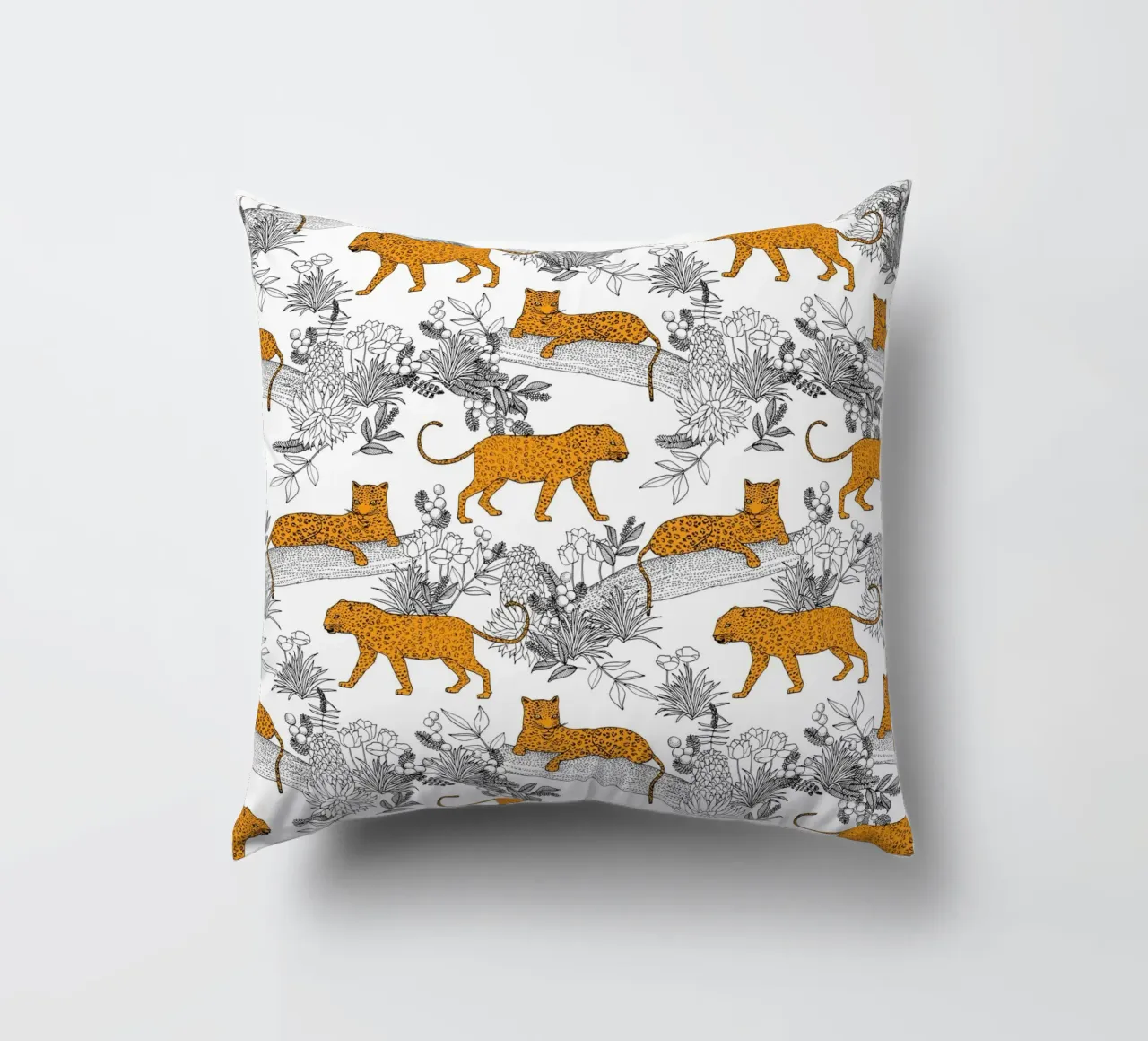 Cecilia Mok - Serengeti Leopard White decorative cushion by The Artcircle
