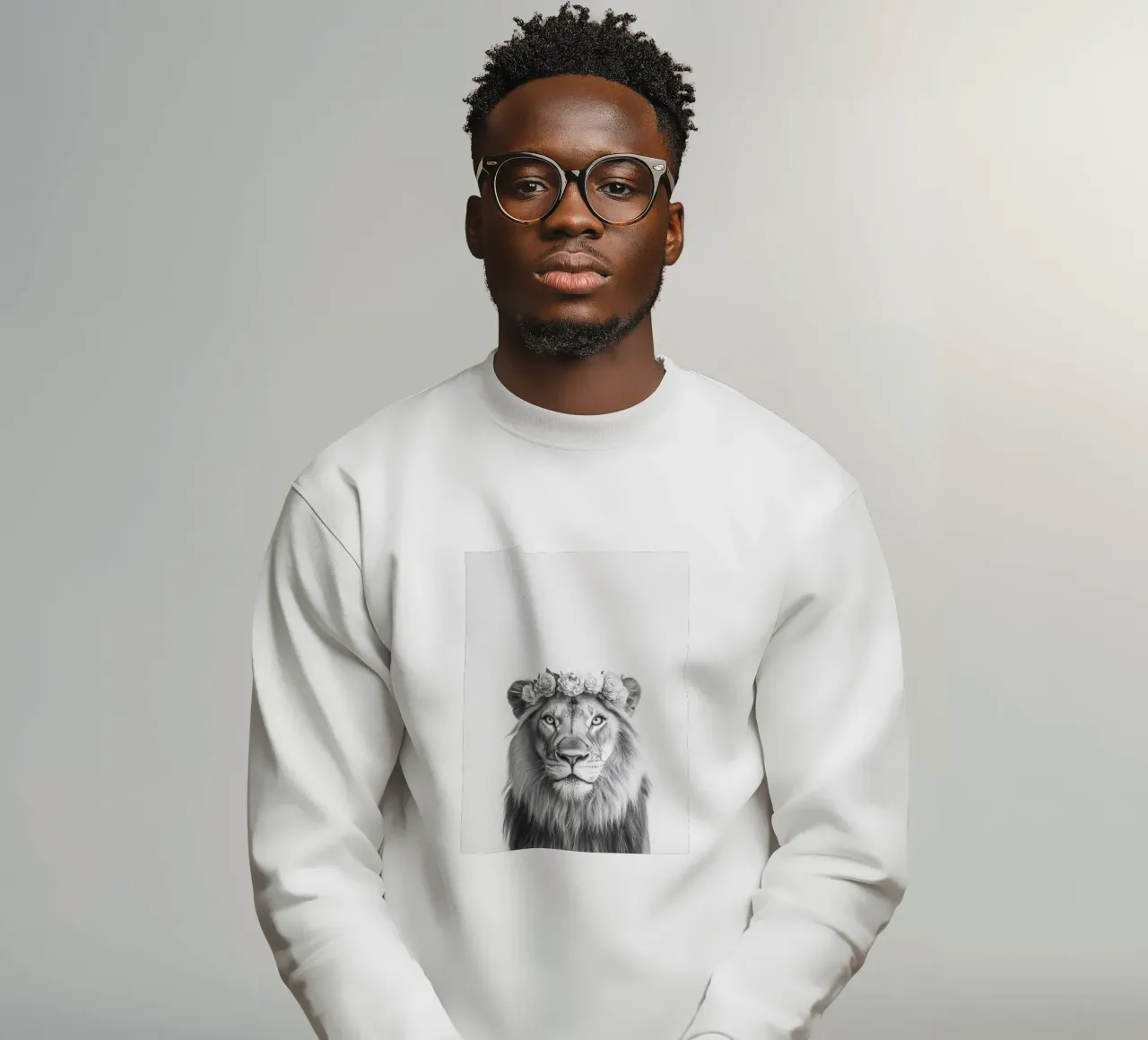 Leone Simba B&N felpa da Carinaprint