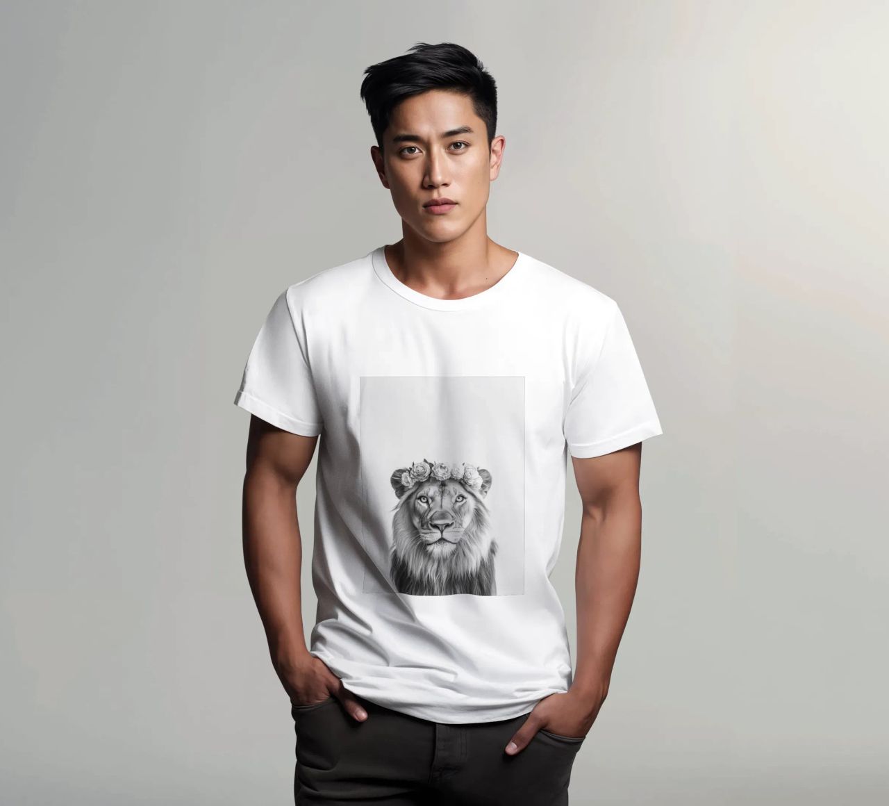 Leone Simba B&N t-shirt da Carinaprint