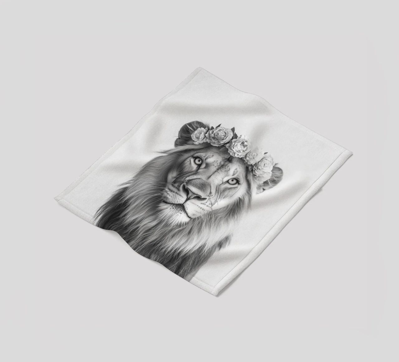 Leone Simba B&N coperta in pile da Carinaprint