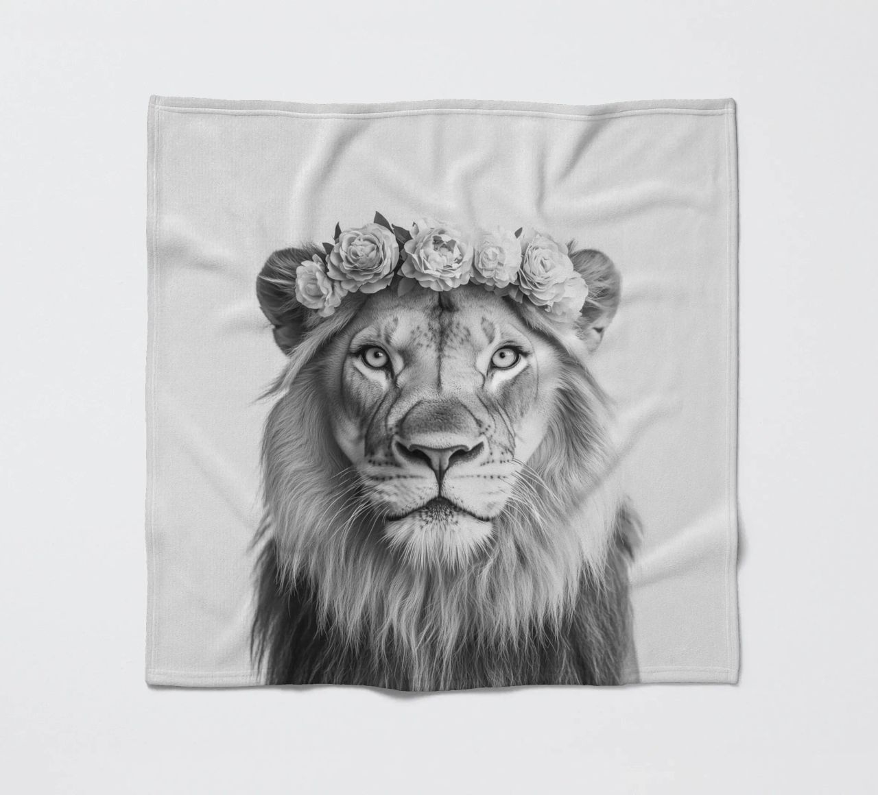 Leone Simba B&N coperta in pile da Carinaprint