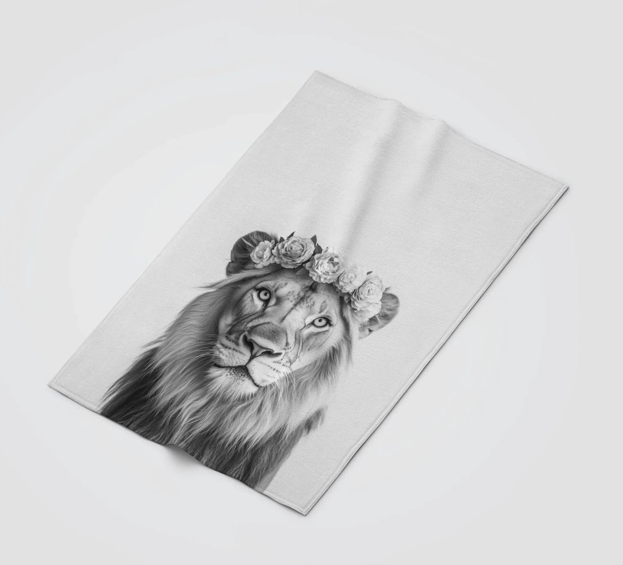 Leone Simba B&N coperta in pile da Carinaprint
