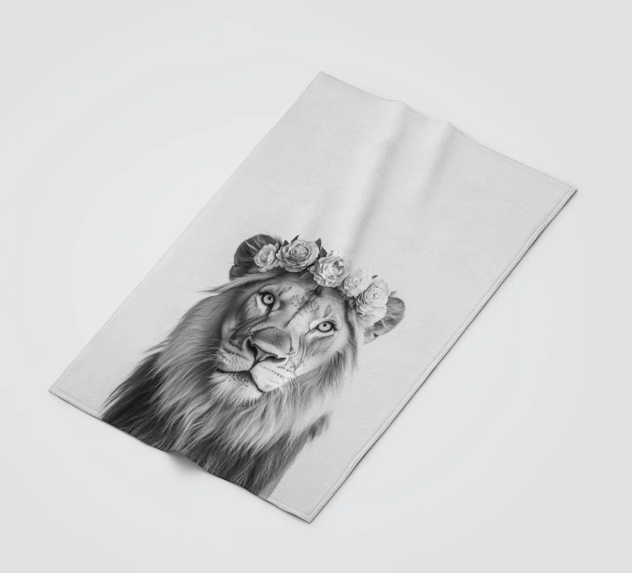 Simba León en blanco y negro manta de franela de Carinaprint