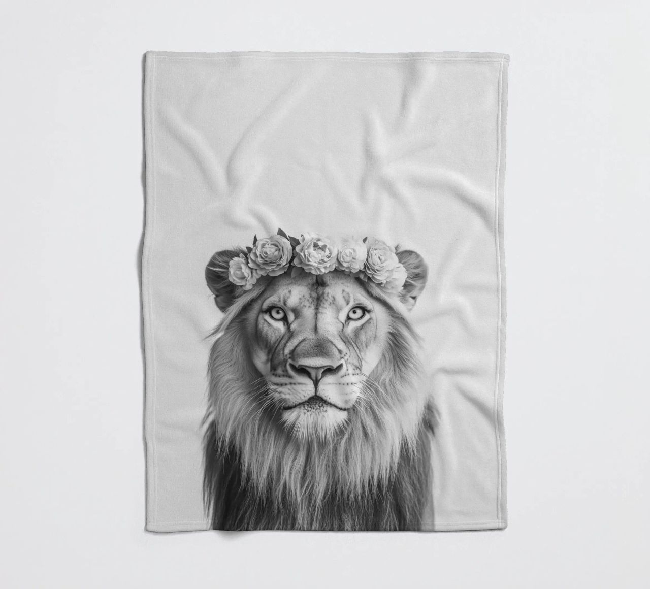 Leone Simba B&N coperta in pile da Carinaprint
