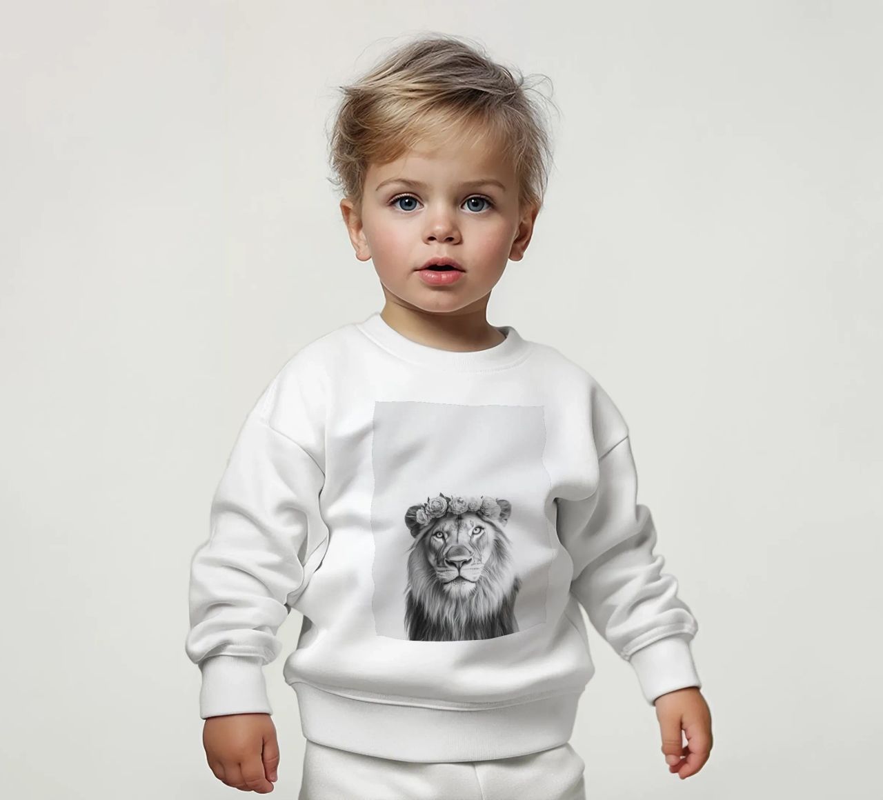 Leone Simba B&N felpa neonato da Carinaprint