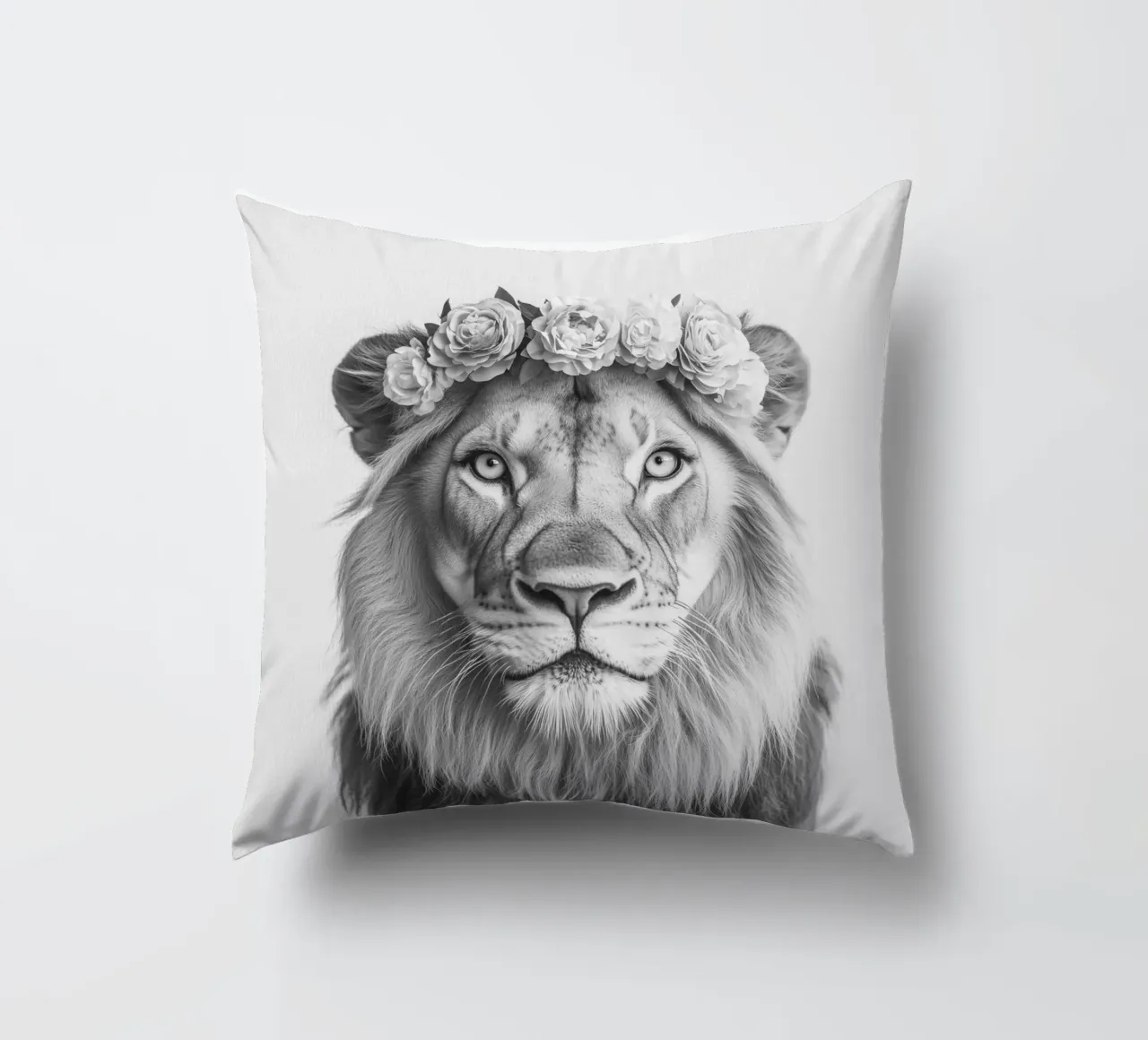 Leone Simba B&N cuscino da Carinaprint