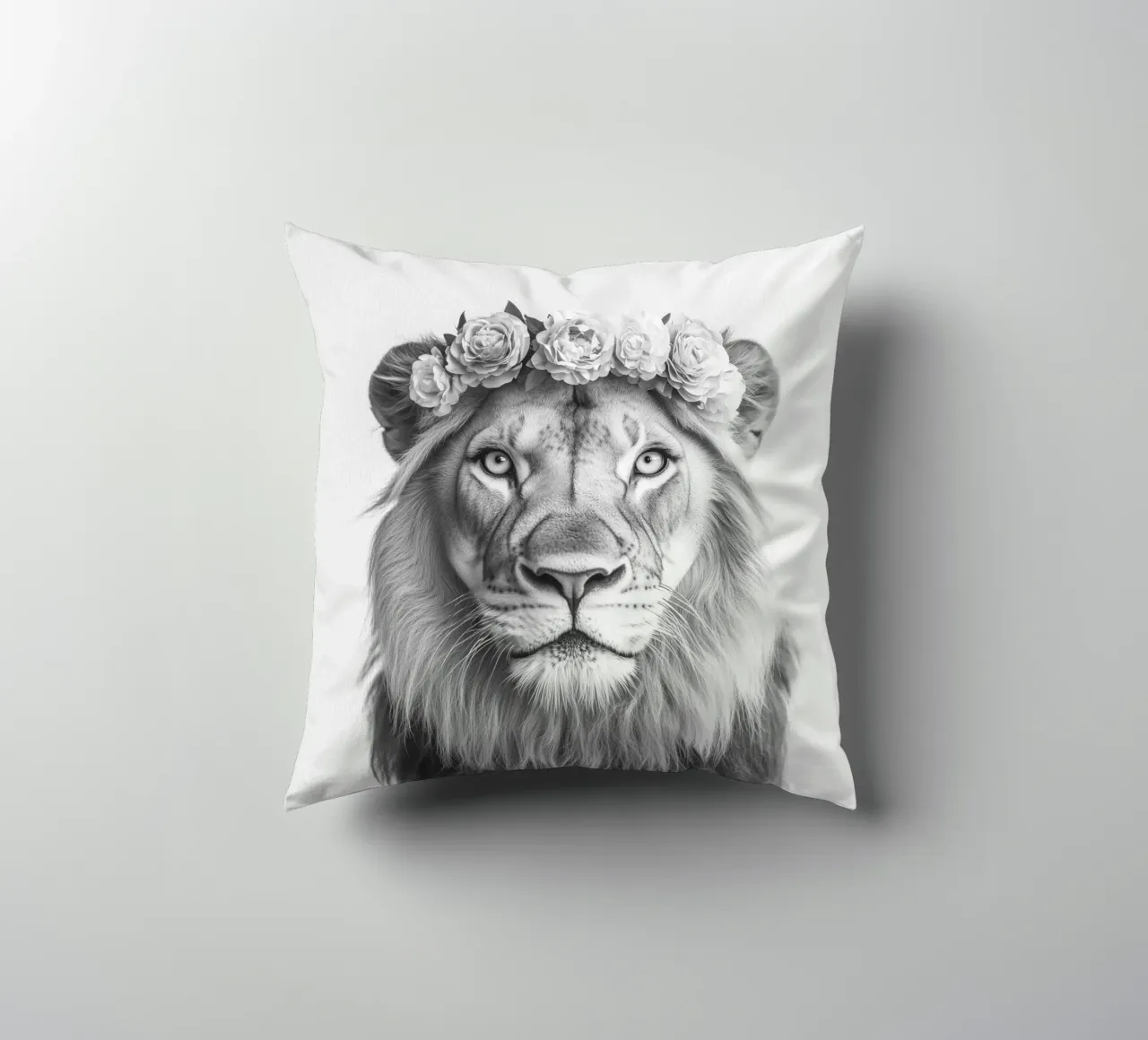 Leone Simba B&N cuscino da Carinaprint