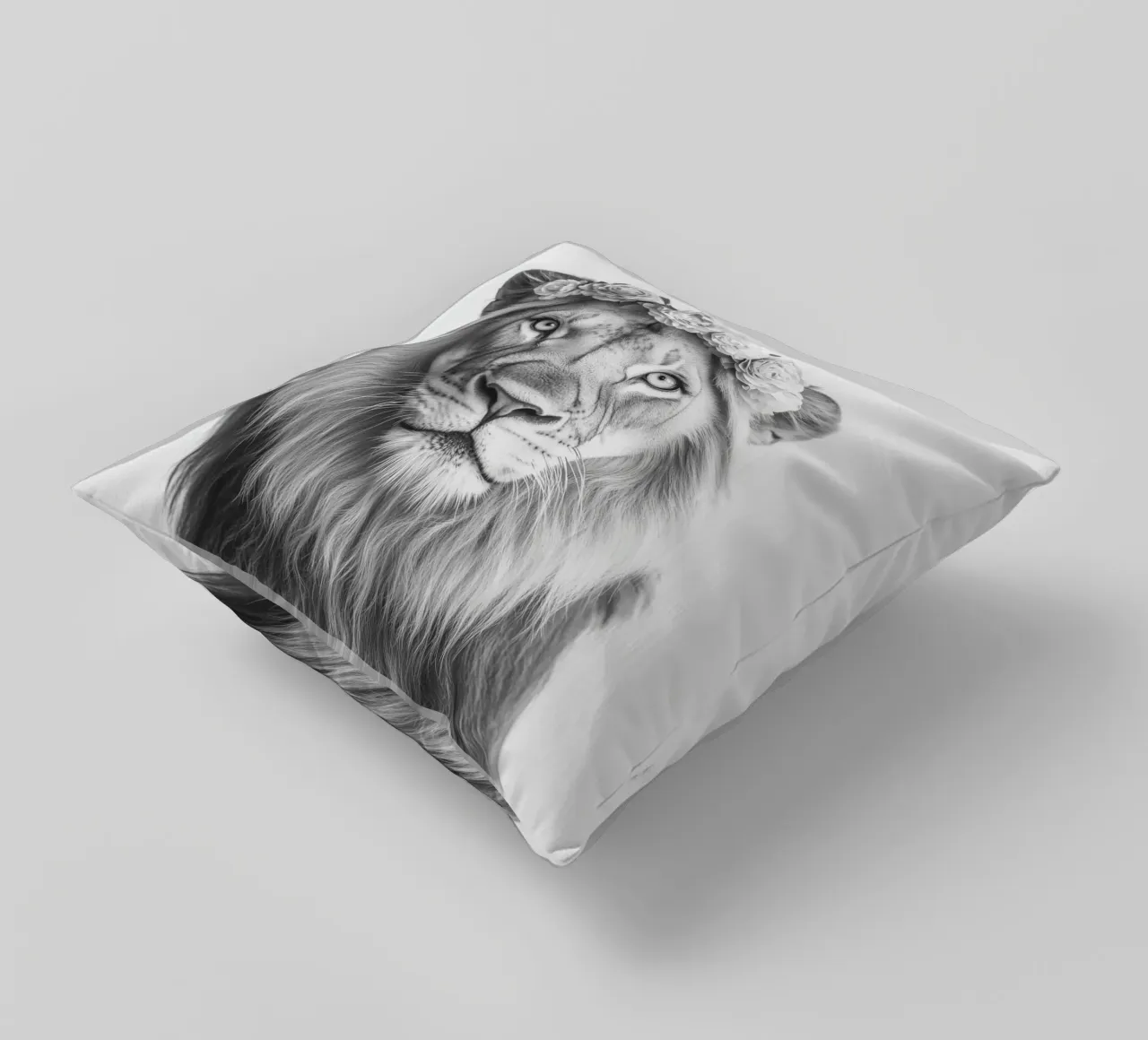 Leone Simba B&N cuscino da Carinaprint