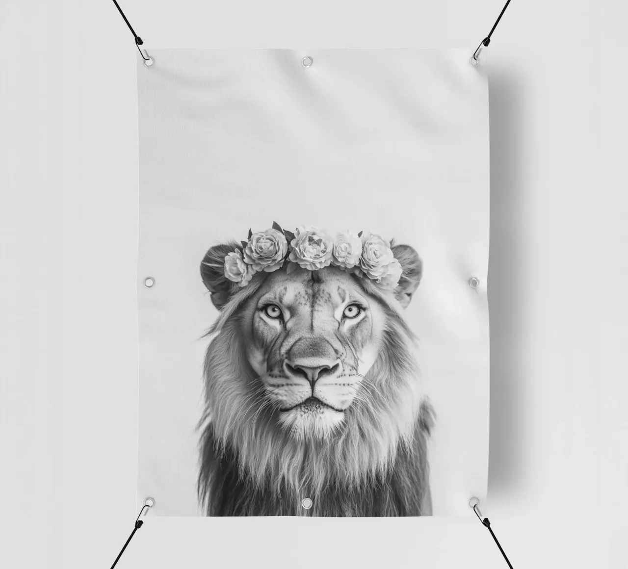 Leone Simba B&N telo in pvc da Carinaprint