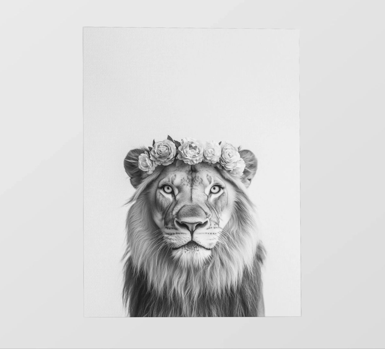 Leone Simba B&N telo in pvc da Carinaprint