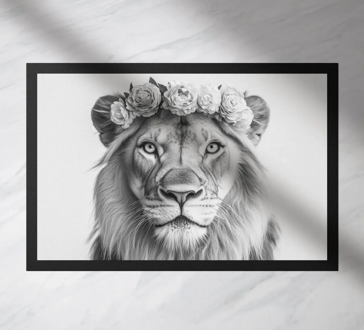 Simba B&W Leeuw deurmat van Carinaprint