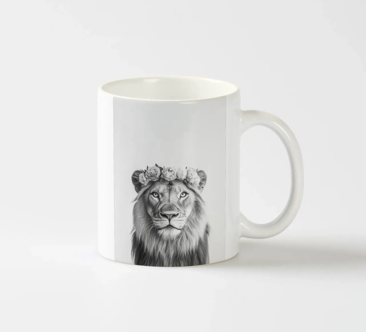Simba B&W Lion mug en céramique de Carinaprint
