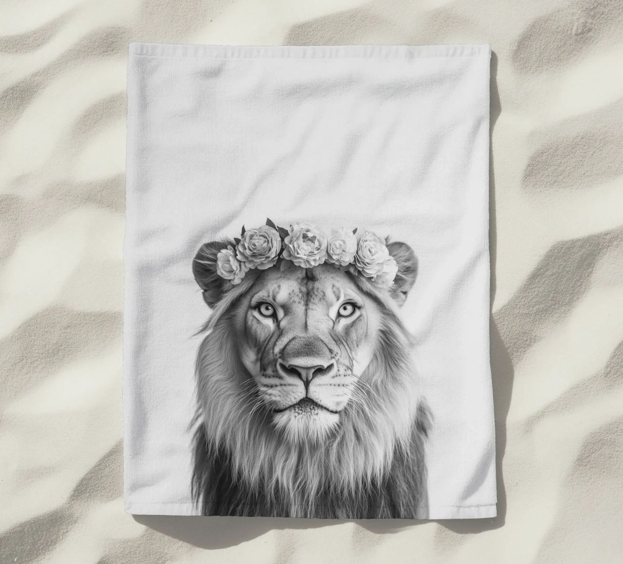 Leone Simba B&N telo mare da Carinaprint