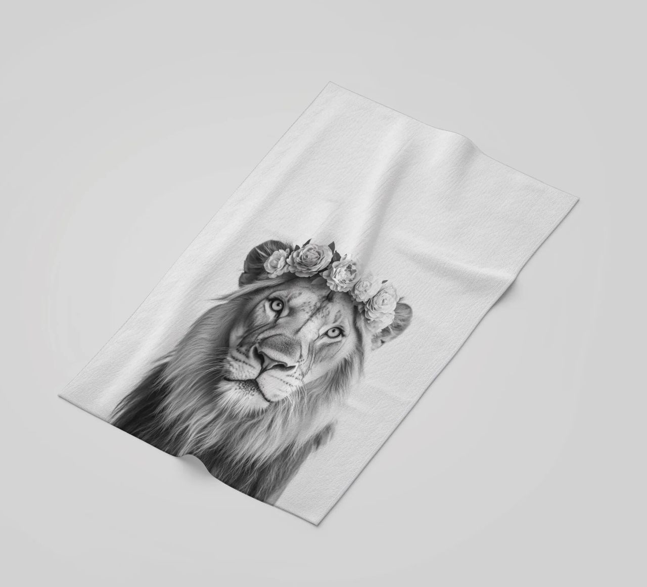 Leone Simba B&N telo mare da Carinaprint