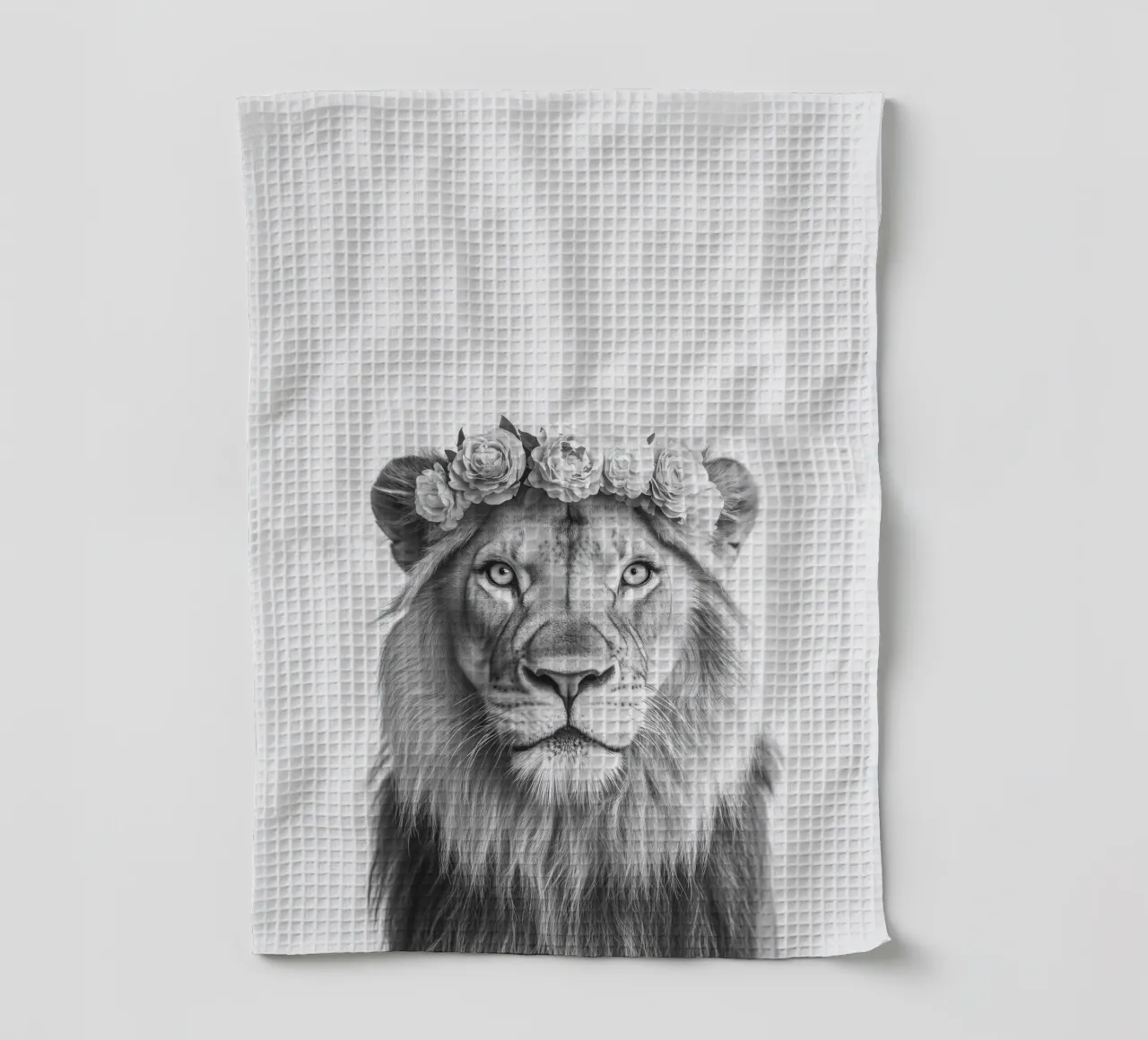 Leone Simba B&N canovaccio da cucina da Carinaprint