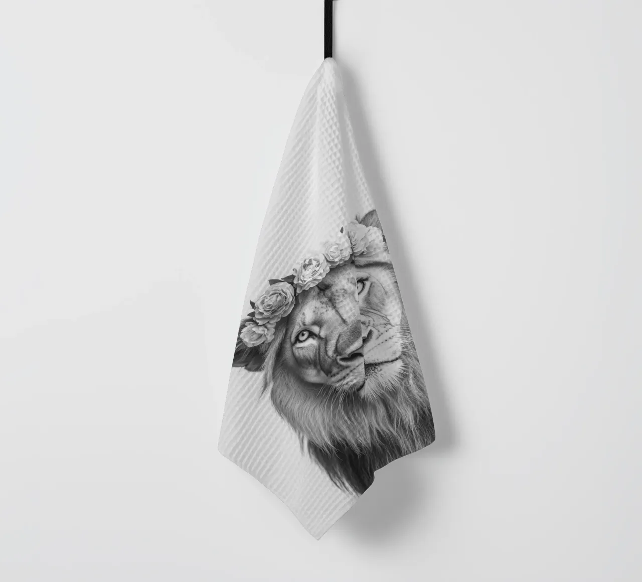 Leone Simba B&N canovaccio da cucina da Carinaprint