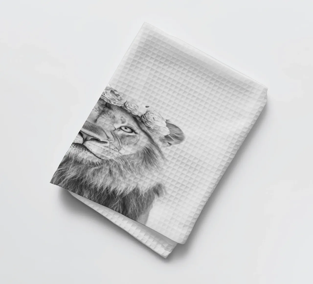 Leone Simba B&N canovaccio da cucina da Carinaprint