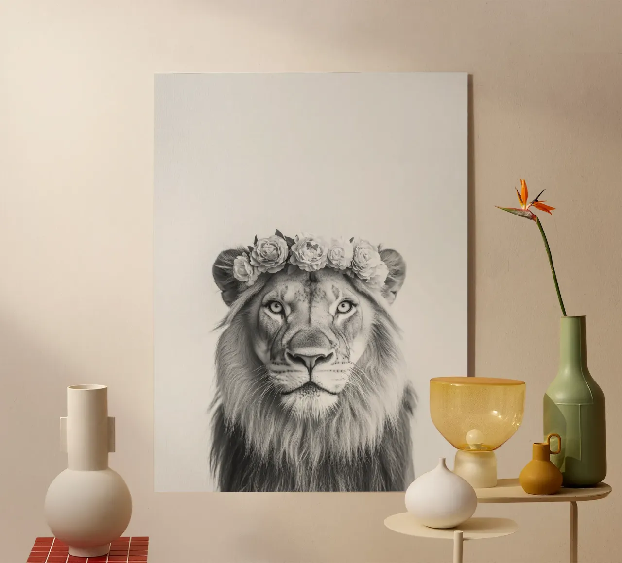 Simba B&W Lion acrylic glass by Carinaprint