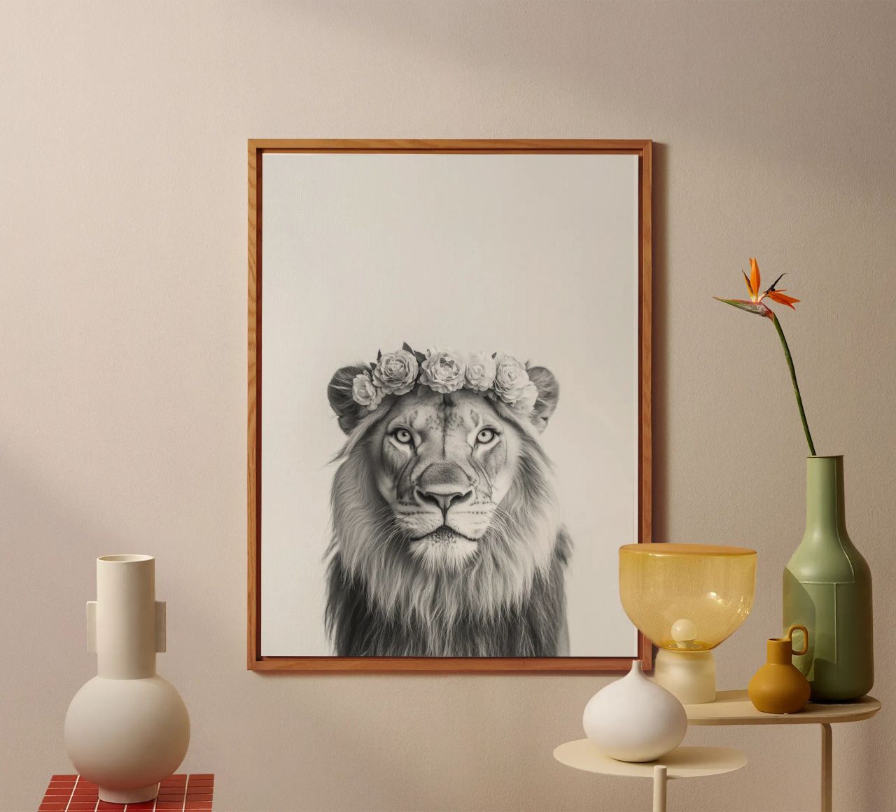 Leone Simba B&N alluminio dibond da Carinaprint