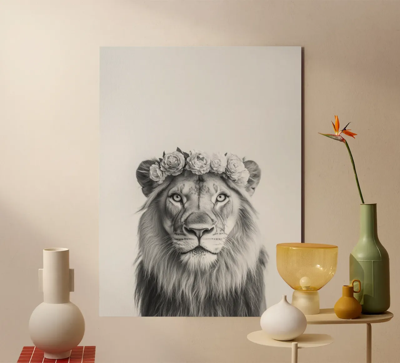 Leone Simba B&N alluminio dibond da Carinaprint
