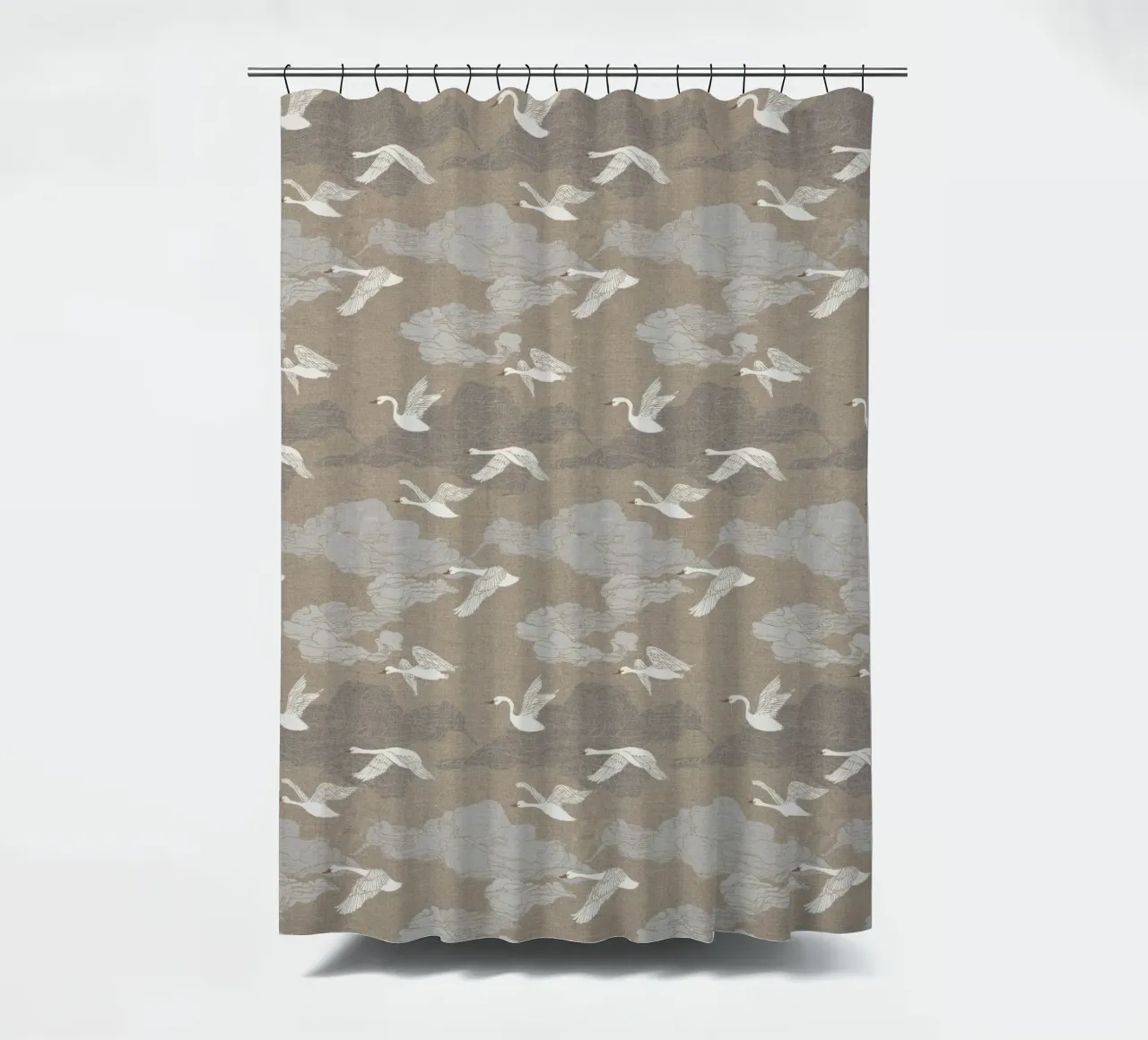 Cecilia Mok - Lino Wild Swans tenda da doccia da The Artcircle