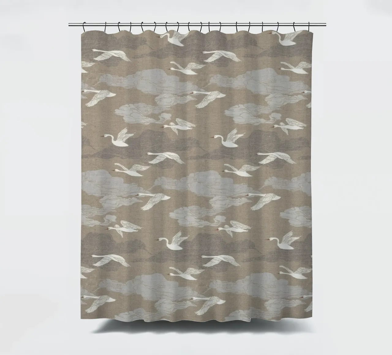 Cecilia Mok - Lino Wild Swans tenda da doccia da The Artcircle
