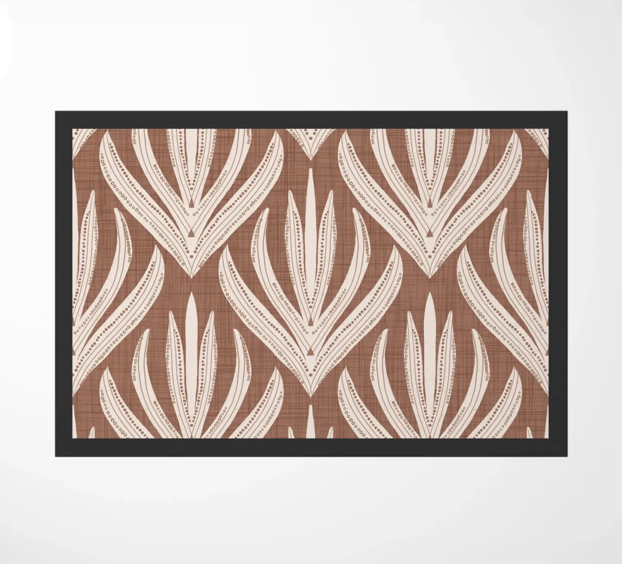 Retro Folk Leaf Mocha Mousse - Botanica moderna del Medio Secolo zerbino da susanacosta