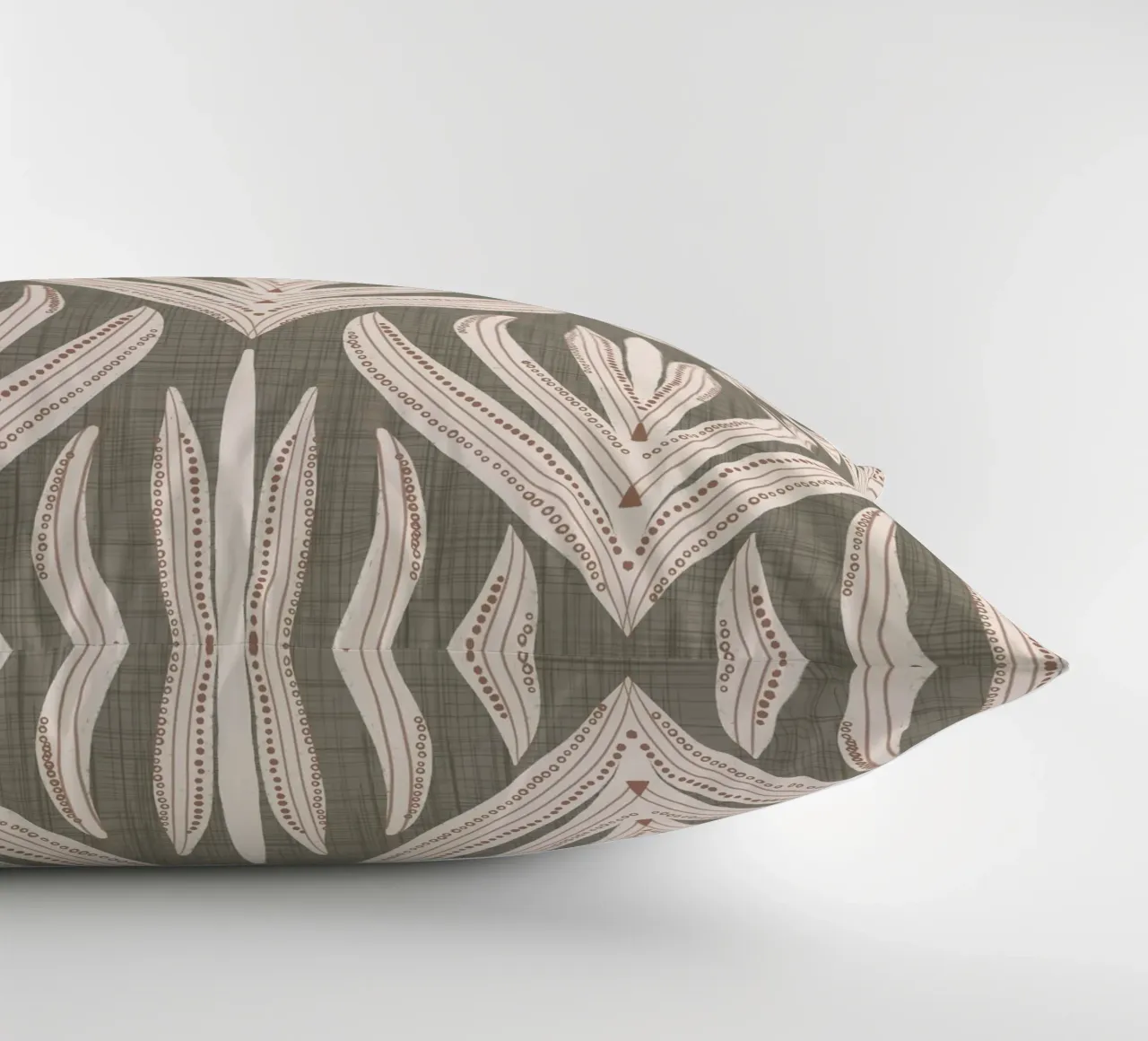 Retro Folk Leaf Laurel Oak PANTONE 17-0610 - Mid Century Mod cuscino da susanacosta