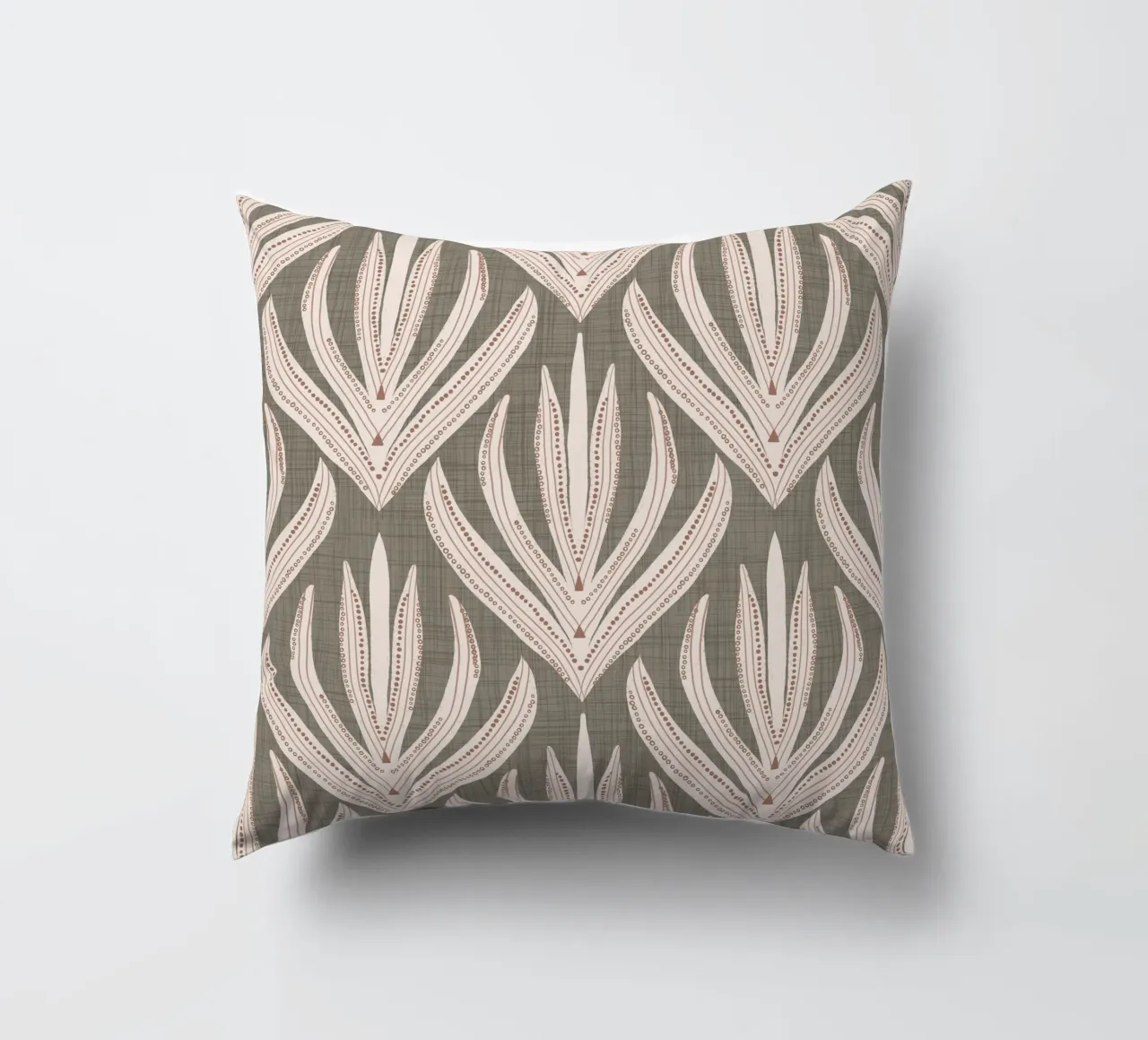 Retro Folk Leaf Laurel Oak PANTONE 17-0610 - Mid Century Mod cuscino da susanacosta