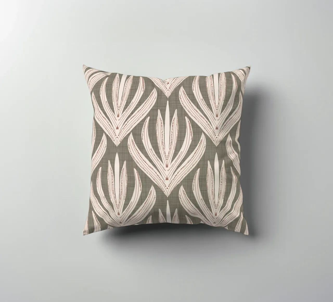 Retro Folk Leaf Laurel Oak PANTONE 17-0610 - Mid Century Mod cuscino da susanacosta