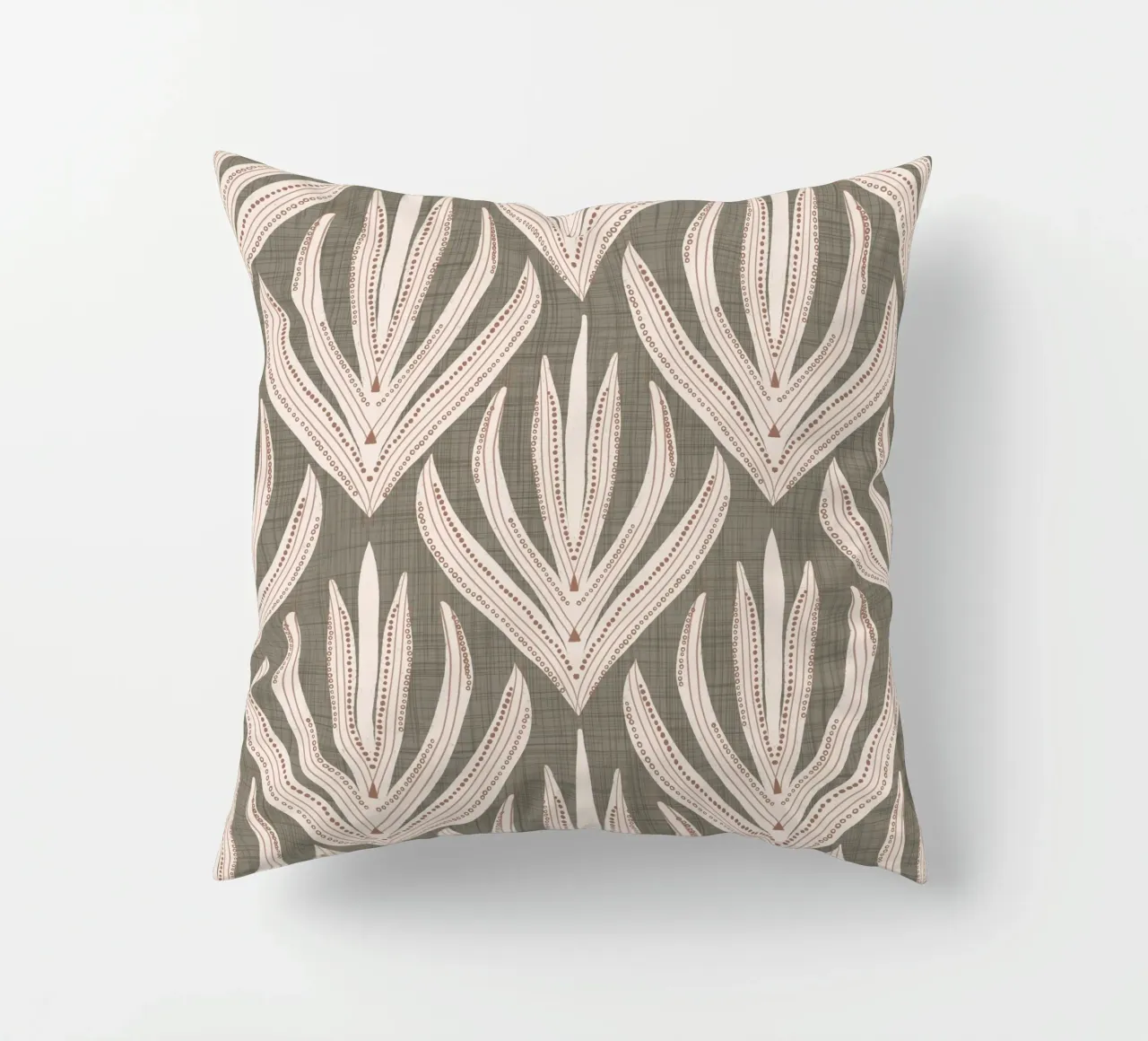 Retro Folk Leaf Laurel Oak PANTONE 17-0610 - Mid Century Mod cuscino da susanacosta