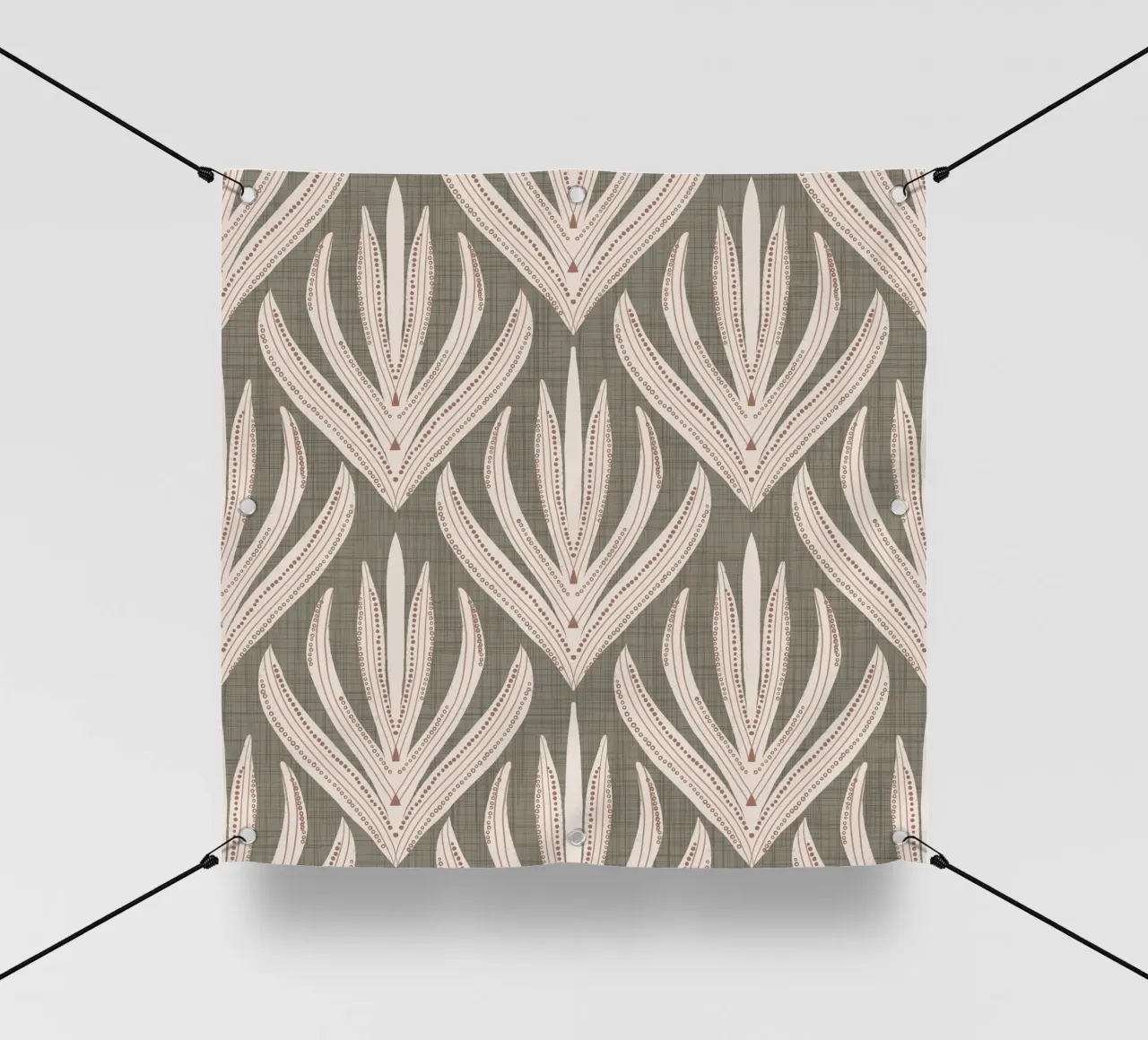 Retro Folk Leaf Laurel Oak PANTONE 17-0610 - Mid Century Mod telo in pvc da susanacosta
