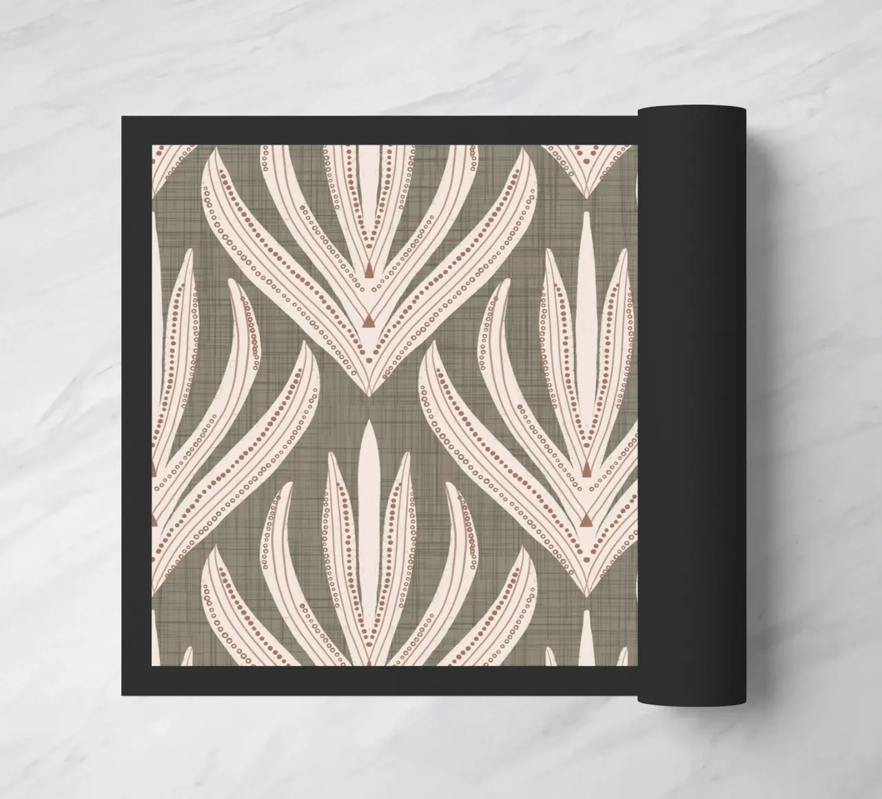 Retro Folk Leaf Laurel Oak PANTONE 17-0610 - Mid Century Mod zerbino da susanacosta