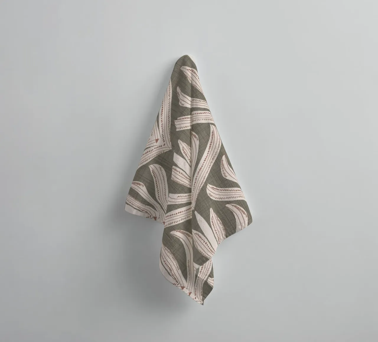 Retro Folk Leaf Laurel Oak PANTONE 17-0610 - Mid Century Mod asciugamano da bagno da susanacosta