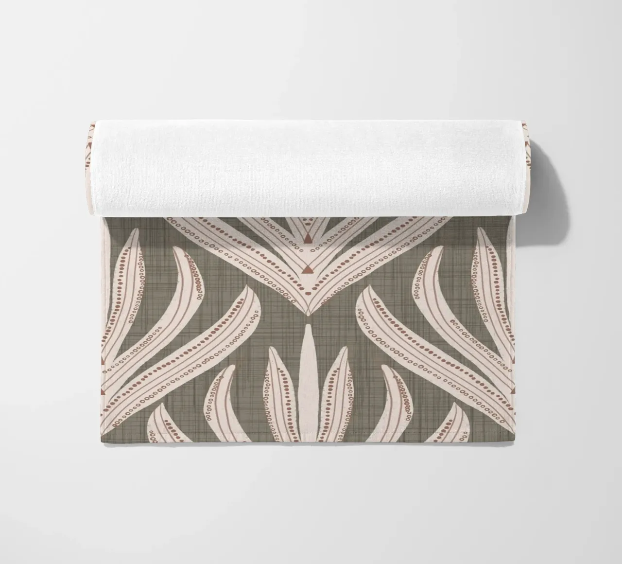 Retro Folk Leaf Laurel Oak PANTONE 17-0610 - Mid Century Mod telo mare da susanacosta