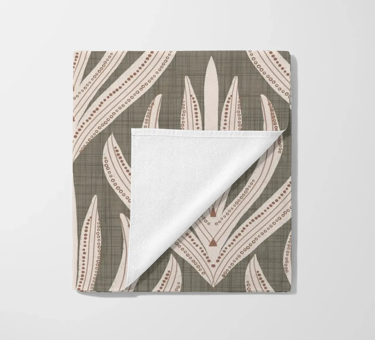 Retro Folk Leaf Laurel Oak PANTONE 17-0610 - Mid Century Mod telo mare da susanacosta