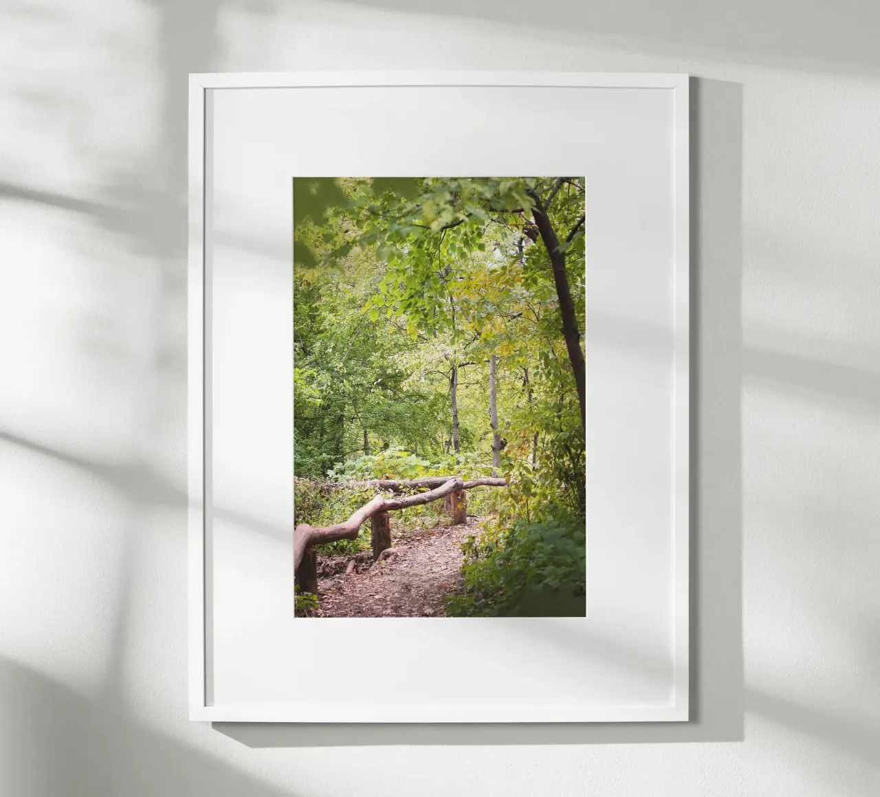 New York, USA I Una passeggiata a Central Park e in una foresta verde naturale poster con telaio in legno da Julie Travel Photography