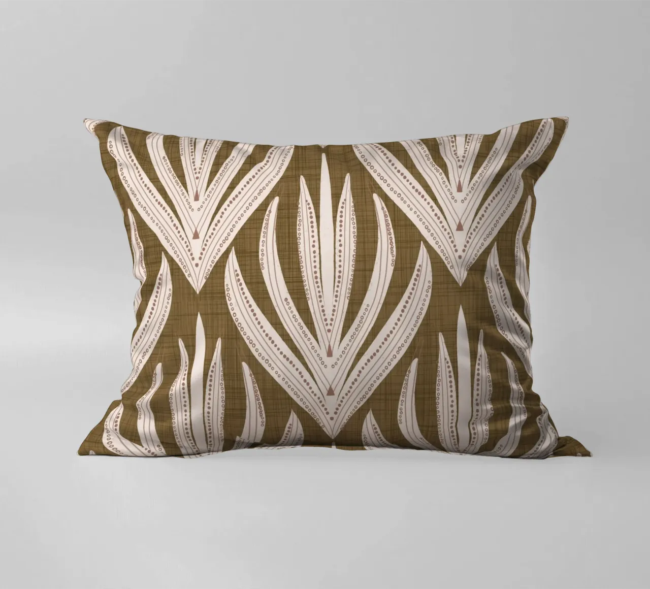 Retrò Folk Leaf Dull Gold PANTONE 17-0935 - Mid Century Mod cuscino da susanacosta