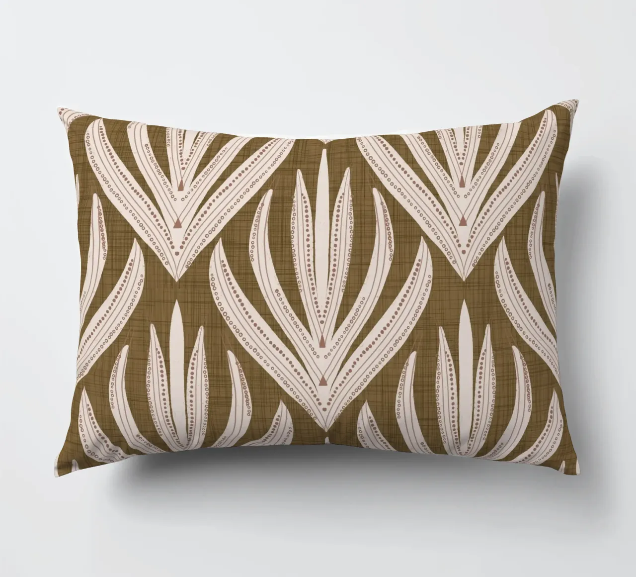 Retrò Folk Leaf Dull Gold PANTONE 17-0935 - Mid Century Mod cuscino da susanacosta