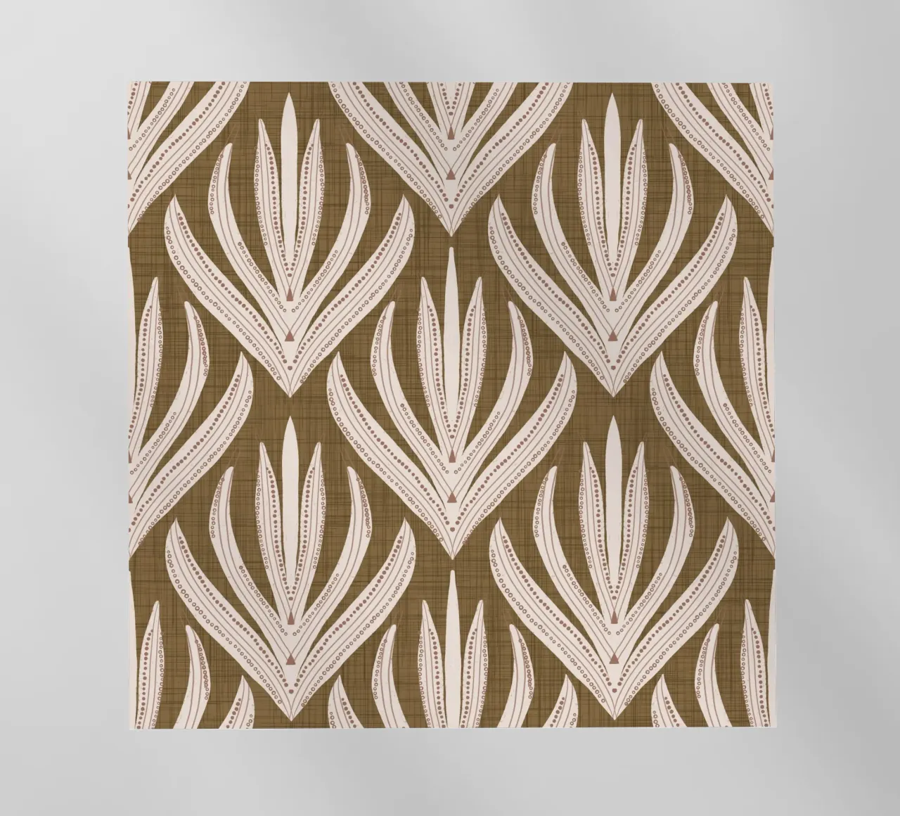 Retrò Folk Leaf Dull Gold PANTONE 17-0935 - Mid Century Mod pellicola backlit da susanacosta