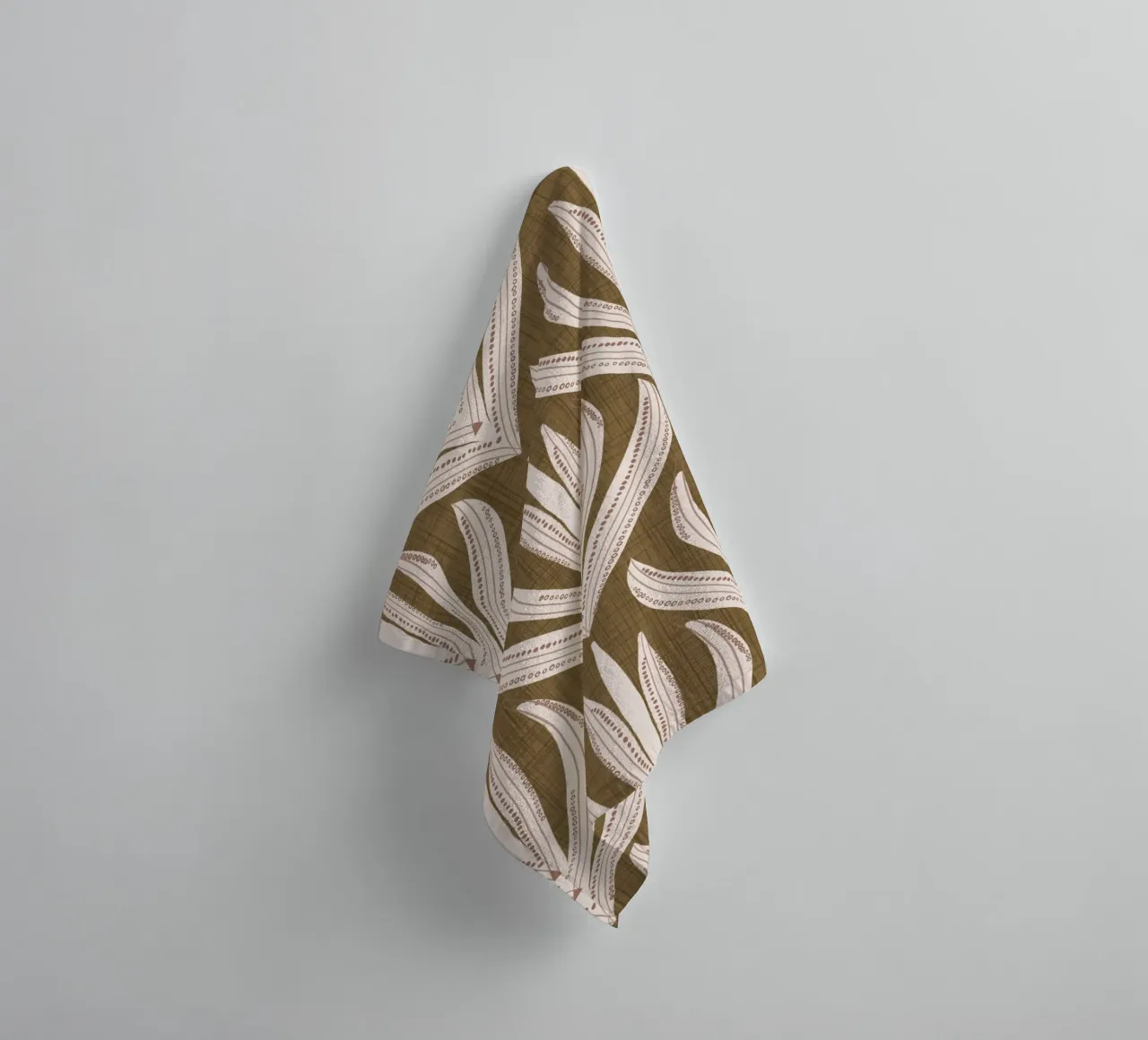 Retrò Folk Leaf Dull Gold PANTONE 17-0935 - Mid Century Mod asciugamano da bagno da susanacosta